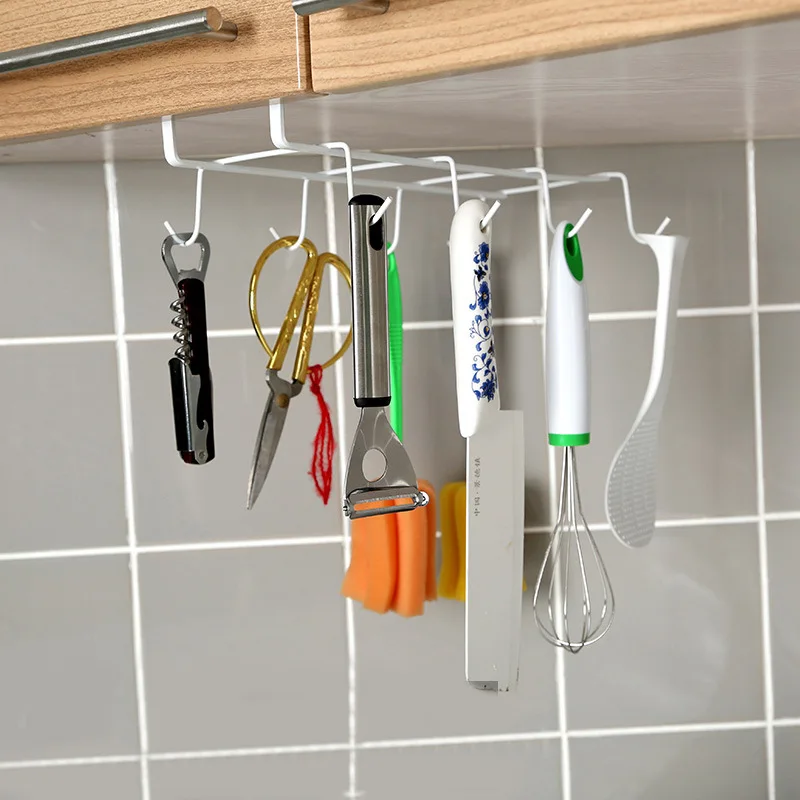 

Multifunctional Household Kitchen Storage Rack Cupboard Hanging Hook Shelf Cup Hanger Storage Shelf Organizer Hooks