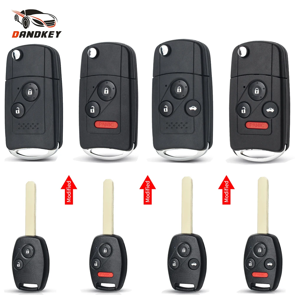 

Dandkey Flip Key Modified Folding Remote Key Shell Case For Honda Fit Accord Pilot CRV Civic CRV Insight Odyssey Ridgeline HRV