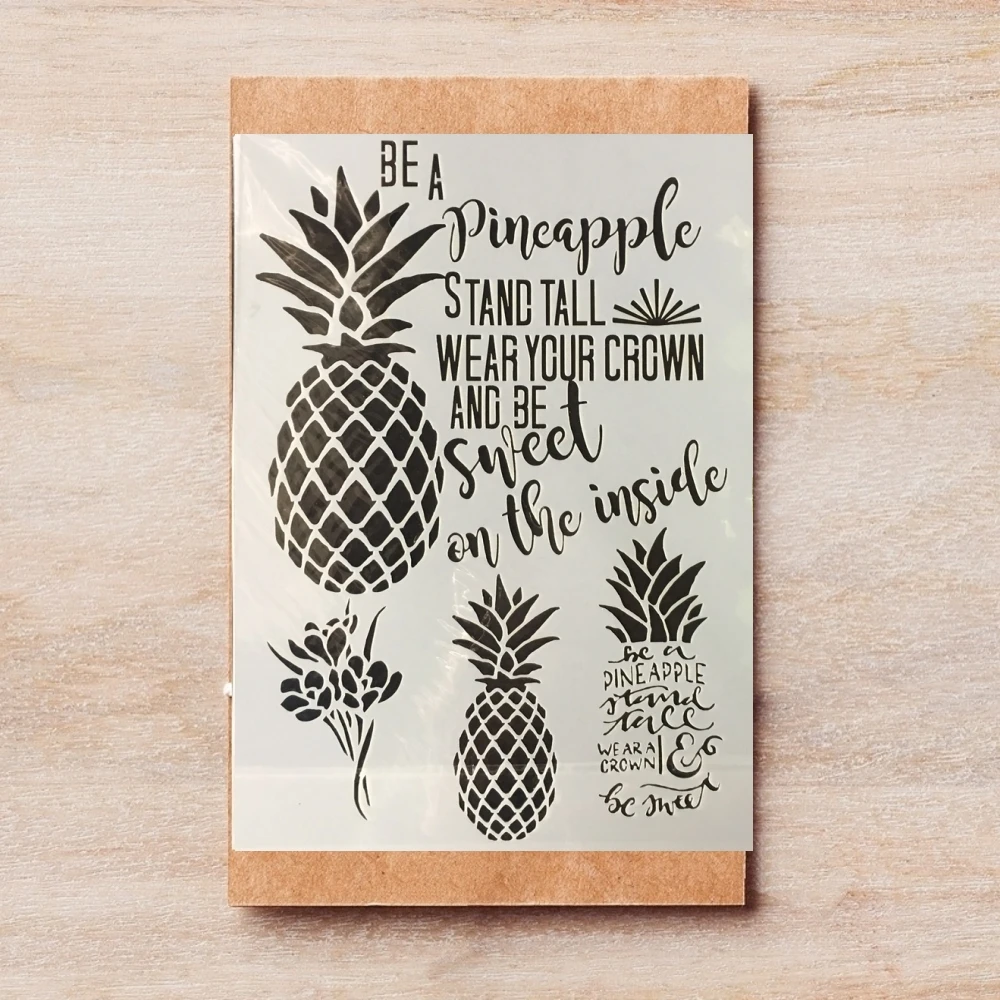

A4 Pineapple Words DIY Layering Stencils Painting Scrapbook Coloring Embossing Album Decorative Template 29*21cm