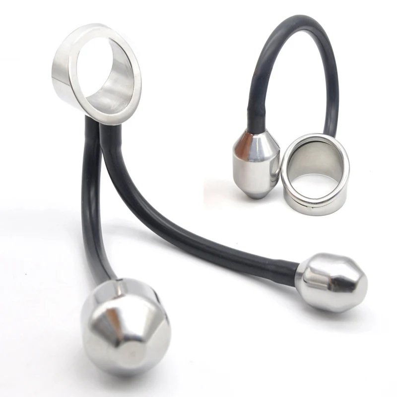 2 варианта Нержавеющая сталь + Силиконовое кольцо для пениса тяжелый кулон с
