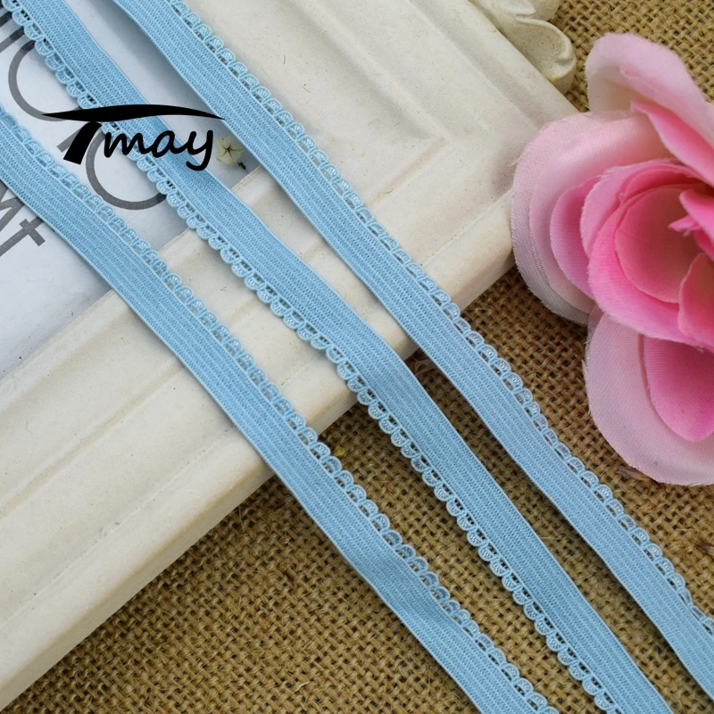 Эластичные ленты небесно голубого цвета #1653 8 ярдов/партия кружевная отделка