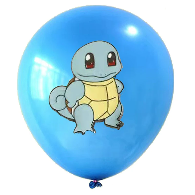 New10/20pcs Pokemon theme Pikachu Little Fire Dragon Jenny Turtle Cartoon Latex Balloon Children's birthday party decor balloons | Дом и