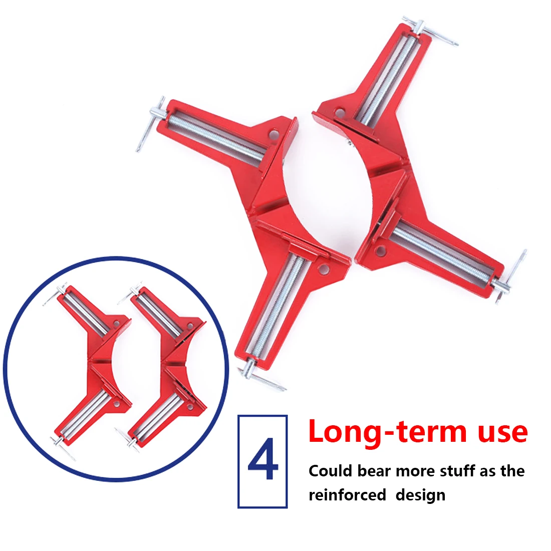 

Woodworking Tool 4pcs Multifunction 90 Degree Right Angle Clip Picture Frame Corner Clamp 100MM Mitre Clamps Corner Holder