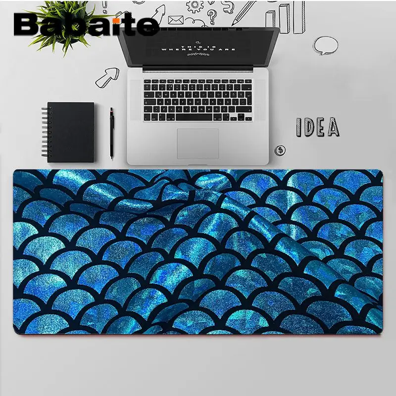 

Babaite Top Quality Glitter Blue Mermaid Fish Scale Unique Desktop Pad Game Mousepad Free Shipping Large Mouse Pad Keyboards Mat