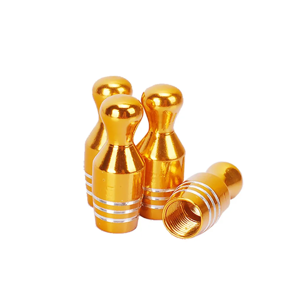 

4pcs/set Bowling Aluminum Alloy Valve Caps Valve Stem Cars Motorcycles Valve Stem Dustproof Cover Car Styling Accessories