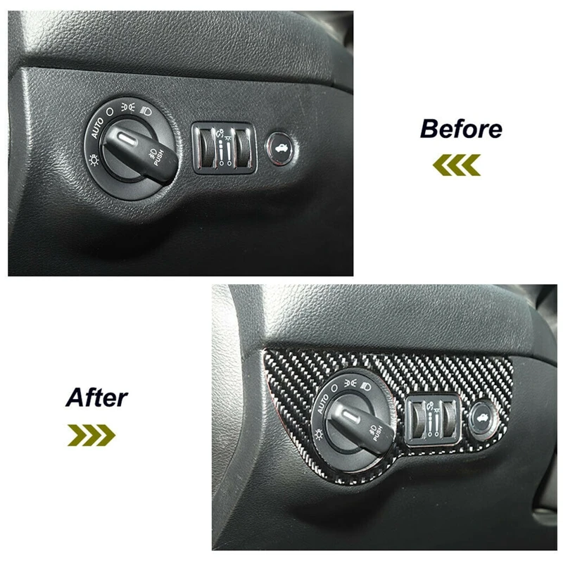AL22-переключатель фар из углеродного волокна накладка наклейки для Dodge Charger 2010 +