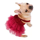 Летняя одежда для собак кружева Tullle платье одежда с принтом в виде собак для маленьких собак Щенок Одежда юбка на бретелях ПЭТ юбкa пaчкa юбкa собачье свадебное платье