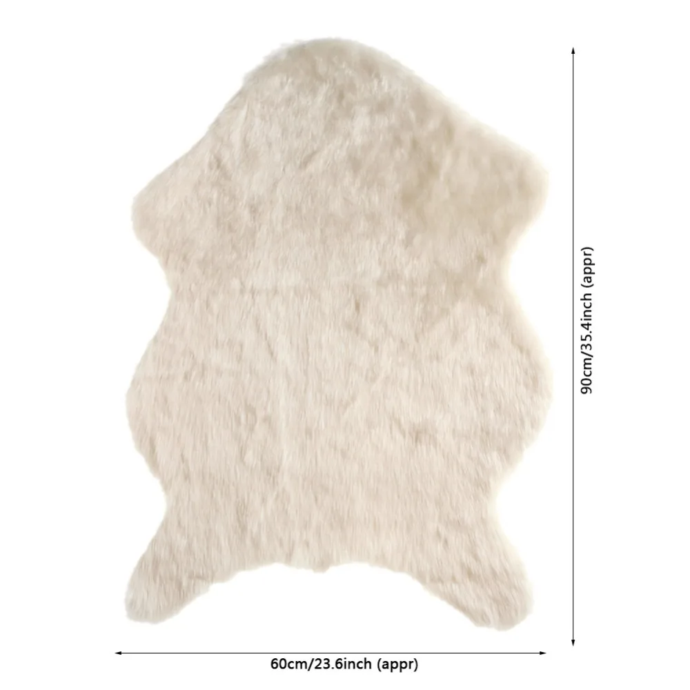 

New Soft Hairy Artificial Carpet Chair Cover Seat Pad Plain Skin Fur Plain Fluffy Area Rugs Washable Bedroom Decor #226117