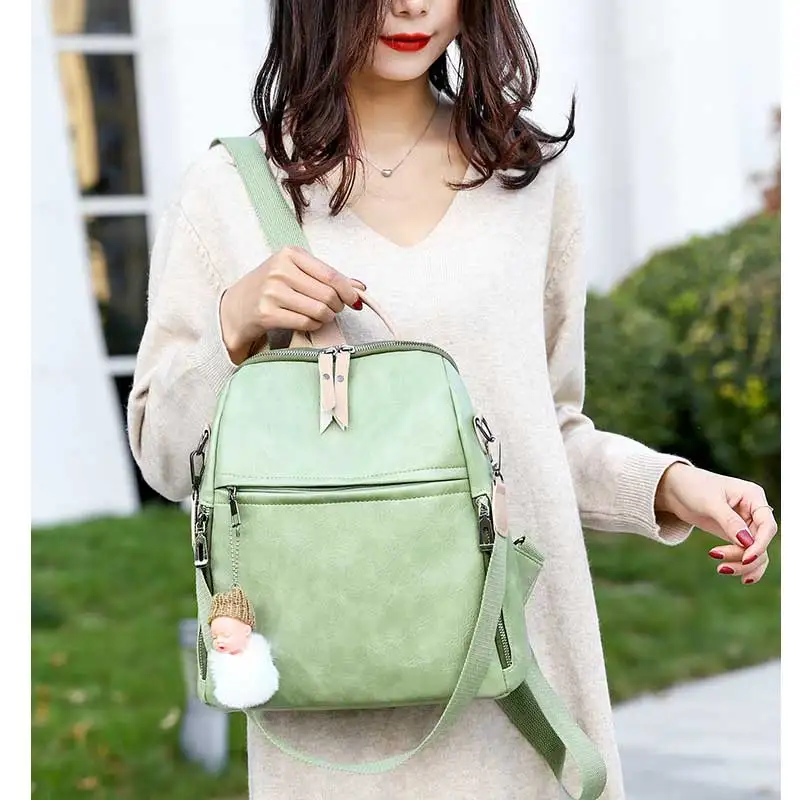 

Women Backpack 2020 Soft Leather School Bags for Teenage Girls Large Capacity Anti Theft Travel Rucksack Leisure Mochila Bolsa