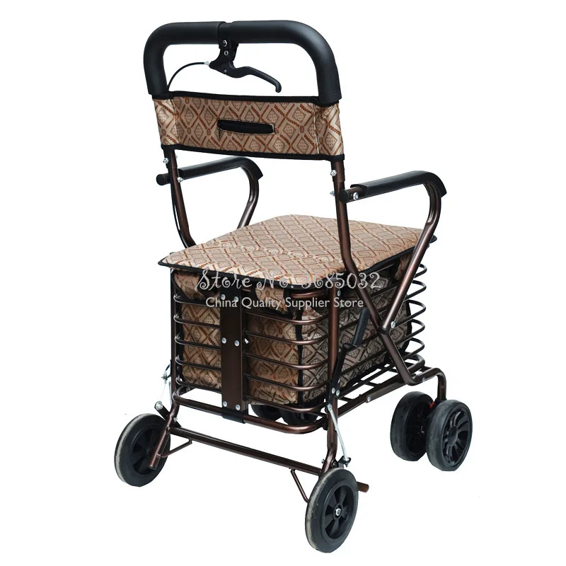 Последний дешевый пожилой скутер складной корзина с деревянным сиденьем