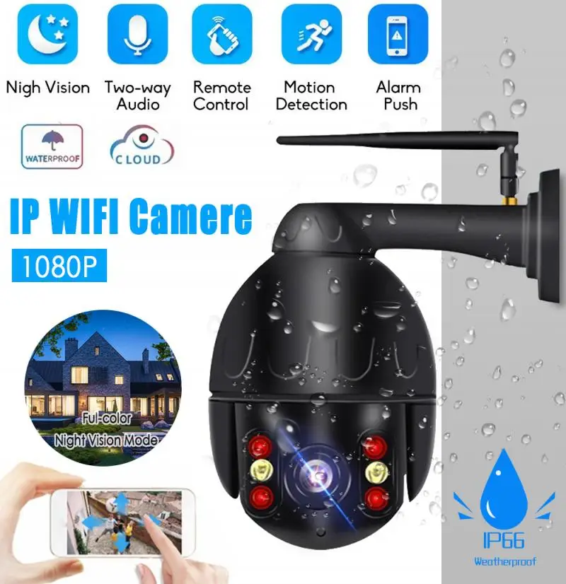 

1080P IP Camera PTZ Wifi Wireless Outdoor 4X Digital Zoom AI Human Detect Camera Audio 2MP Security CCTV Surveillance Camera