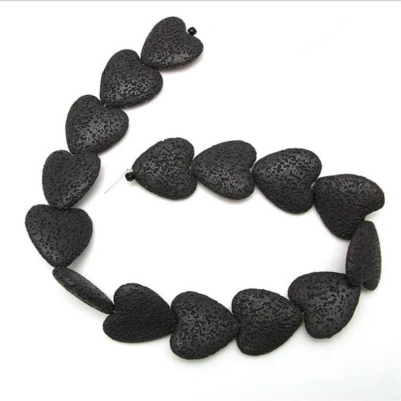 Разноцветные лавовые камни в форме сердца незакрепленные бусины сделай сам