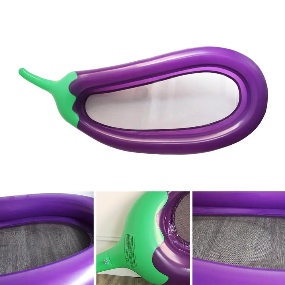 

Summer Swimming Pool Bed Floating Inflatable Eggplant Air Mattress Swimming Ring Island Cool Water Party Float Bed Lounger Chair