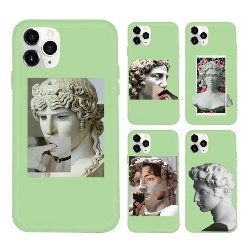 

Abstract Art Statue Phone Case Candy Color for iPhone 11 12 mini pro XS MAX 8 7 6 6S Plus X SE 2020 XR