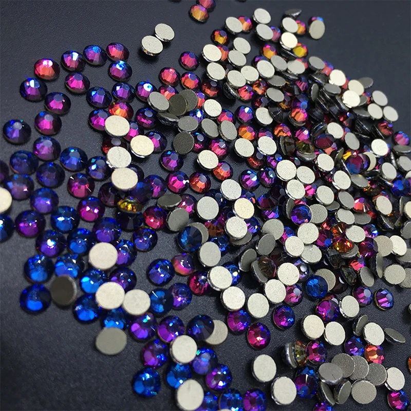 

1440Pcs Nail Art Rhinestone SS3-SS16 Crystal Pedreria Glass Colorful Flame Flat Back Non Hot Fix Blue Flame Rhinestone,jk766e54