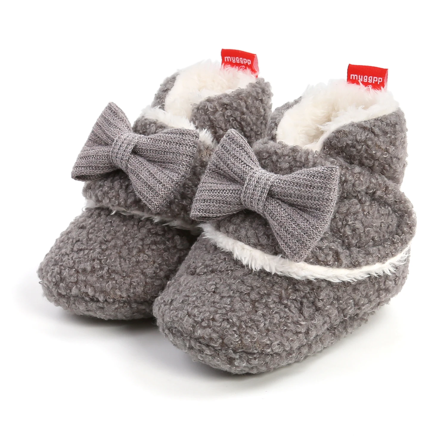 

New Autumn Winter Newborn Fashion Baby Girls Boots Princess Bow-Knot Boot Plush Warm Kids Shoes Candy Colors