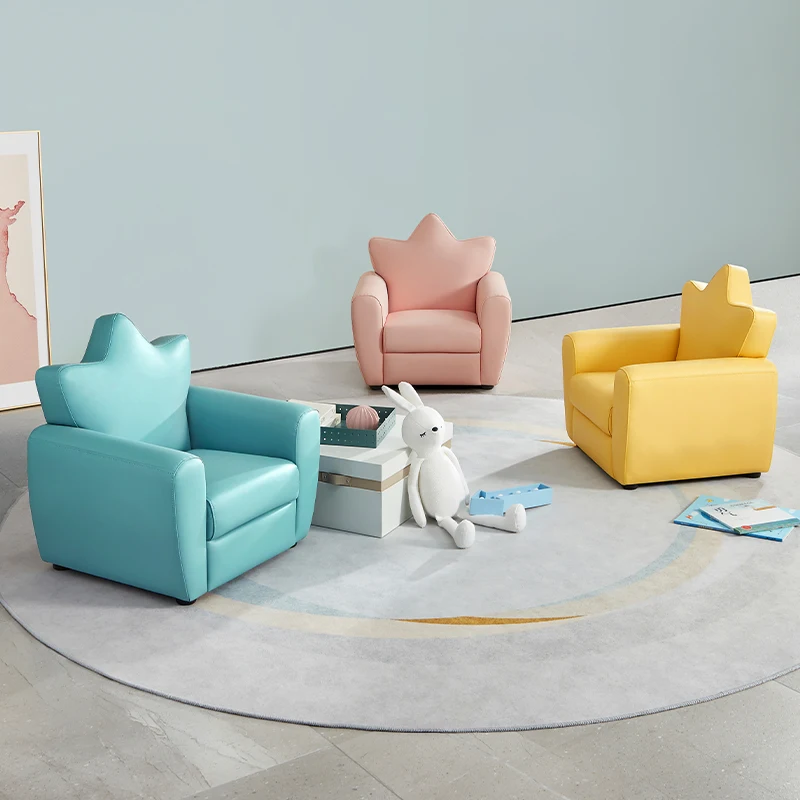 

Home care candy baby single cute little sofa PU leather seat back XJ