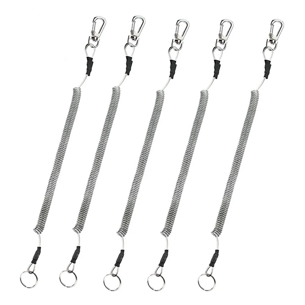 

Fishing Lanyards 1pcs/6pcs Safety ope Coil Lanyard Heavy Duty Safety Boating Rope Retractable Wire Fishing Tools 1.5m Fishing