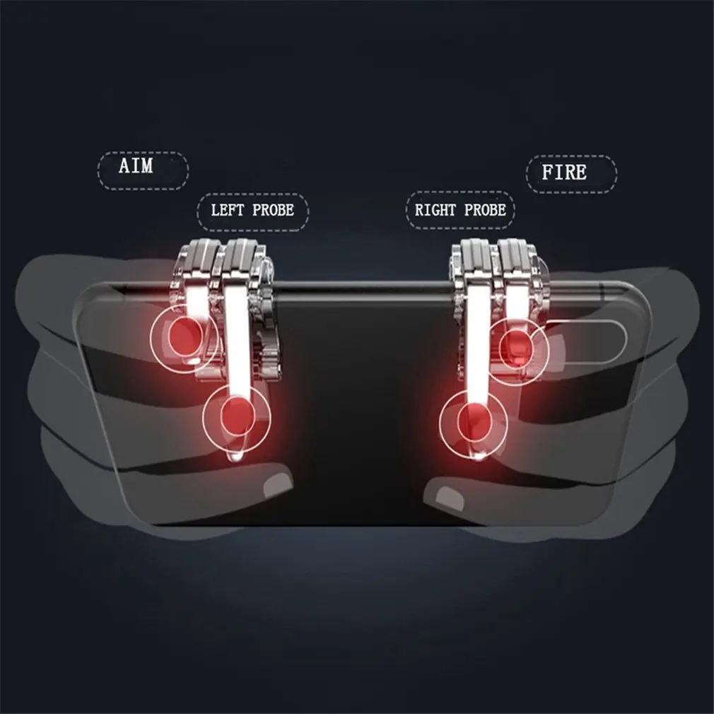 

Metal Smartphone Mobile Gaming Trigger For Pubg Mobile Gamepad Fire Aim Button L1R1 Key Shooter Pubg Free shipping
