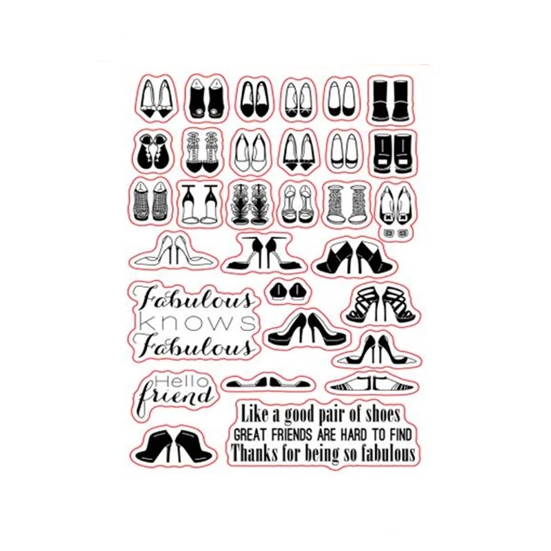

Clear Stamp Retro Bike High Heels Leaf Lace Bike Balloon Kettle Flower Letters Classic Badge Transparent Soft Scrapbook DIY Seal