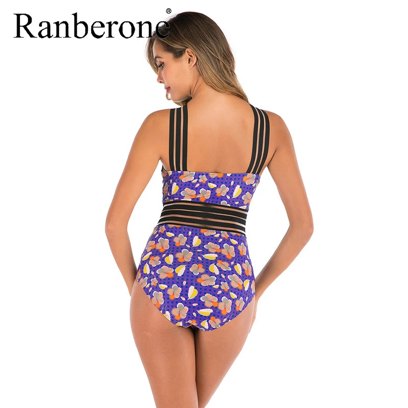 Женский слитный купальник с чашками пуш ап и высоким воротом|Комбинезоны| |