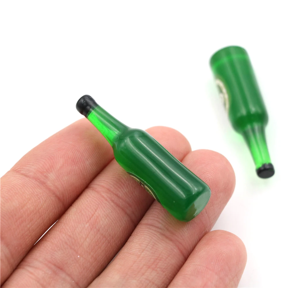 1:12 Scale 2 шт./лот бутылка для пива вина напитков кукольный домик Миниатюрная