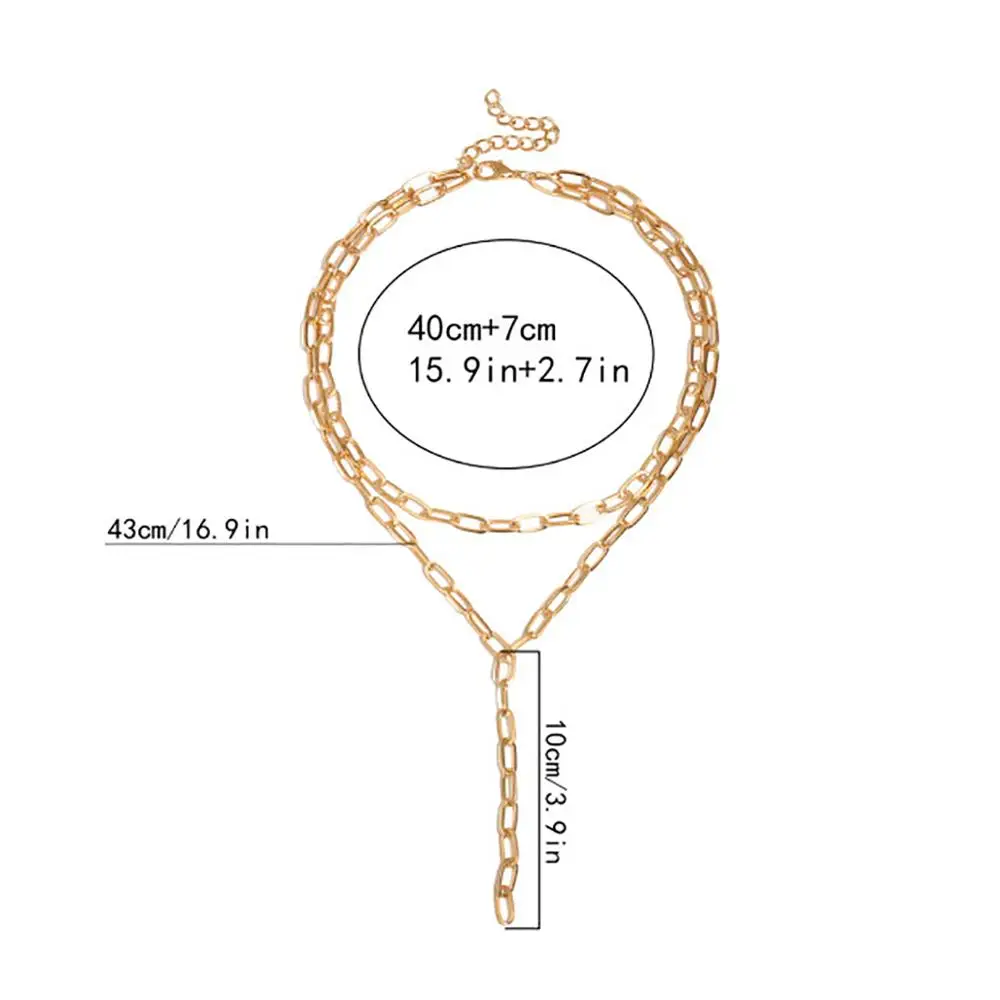 

SHIXIN Punk Long Tassel Chain Necklace for Women Gold/Silver Color Layered Choker Designer Female Fashion Necklaces 2020 Jewelry