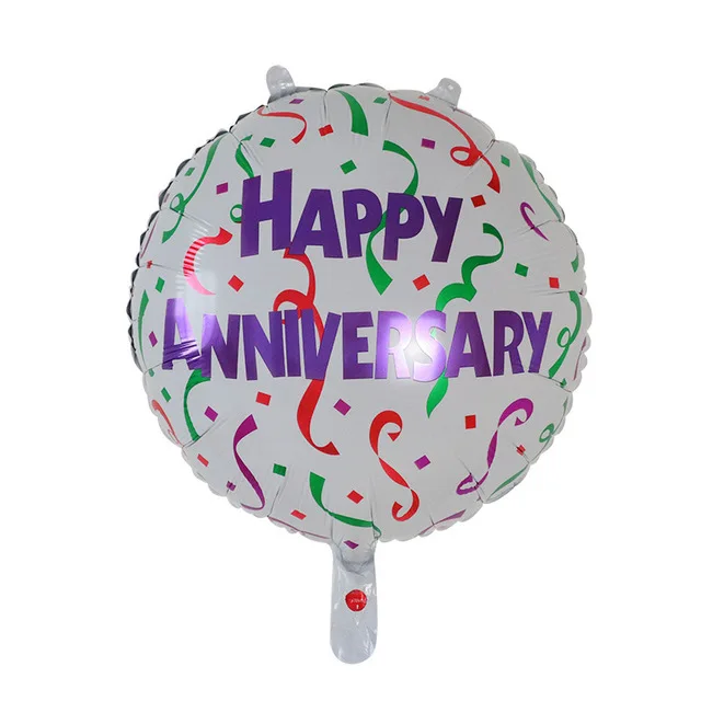 10pcs 18inch Happy Anniversary congratulations round Balloons Wedding Engagement Party Helium Globos Supplies Anniversary Gifts - Цвет: Насыщенный сапфировый