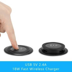 18w qi wireless charger furniture desktop embedded fast wireless charger for iphone 11 x samsung s10 table office phone charger free global shipping