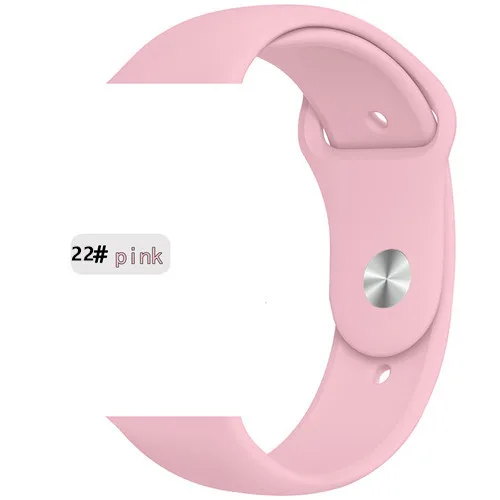 pink red 22 Спортивный ремешок для apple watch band 44 мм 40 мм correa iwatch band 42 мм 38 мм силиконовый браслет apple watch 5 4 3 2 1 Аксессуары - Цвет ремешка: pink red 22