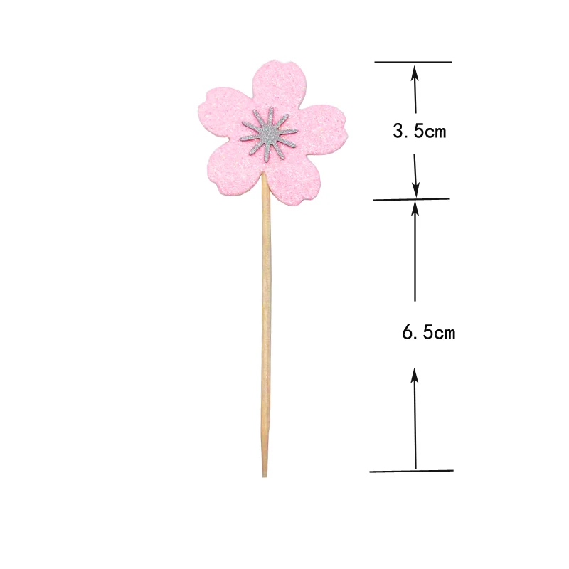 10 шт. розовые топперы для капкейков с цветком вишни украшения дня рождения