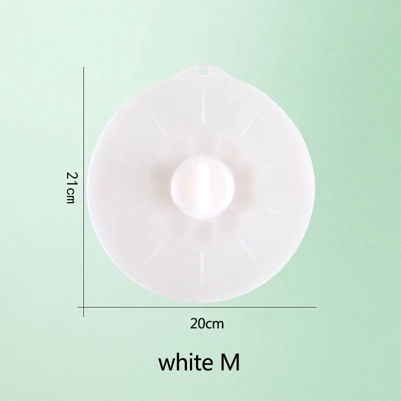 white M 1 шт. кастрюля для приготовления пищи, кастрюля с крышкой, инструменты для приготовления пищи, многоразовые многофункциональные миска для микроволновой печи, силиконовая крышка для кухонных гаджетов - Цвет: white M