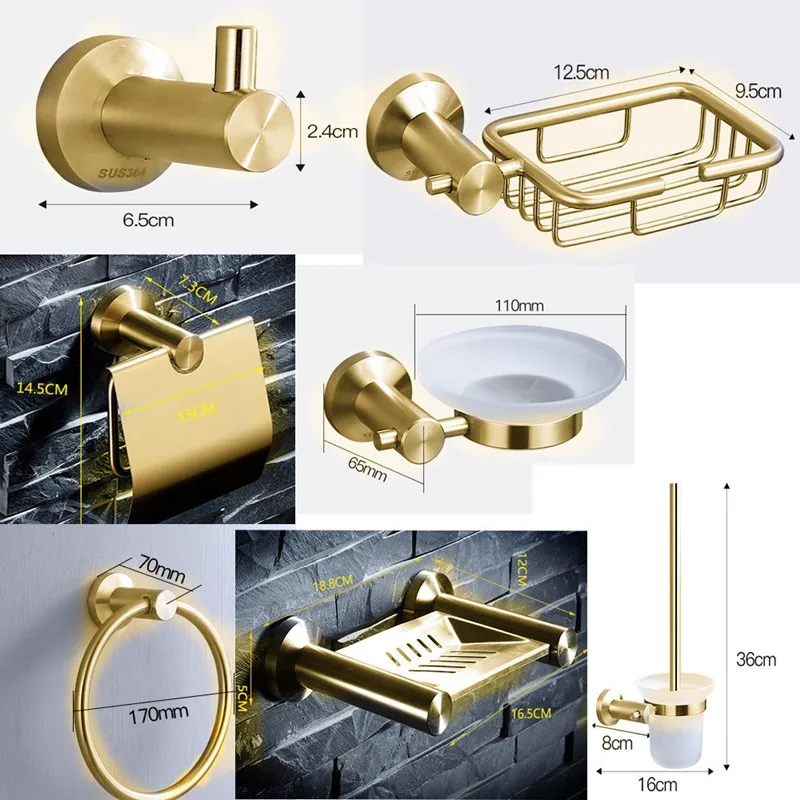 Hongdec современные наборы аксессуаров для ванной из нержавеющей стали матовое