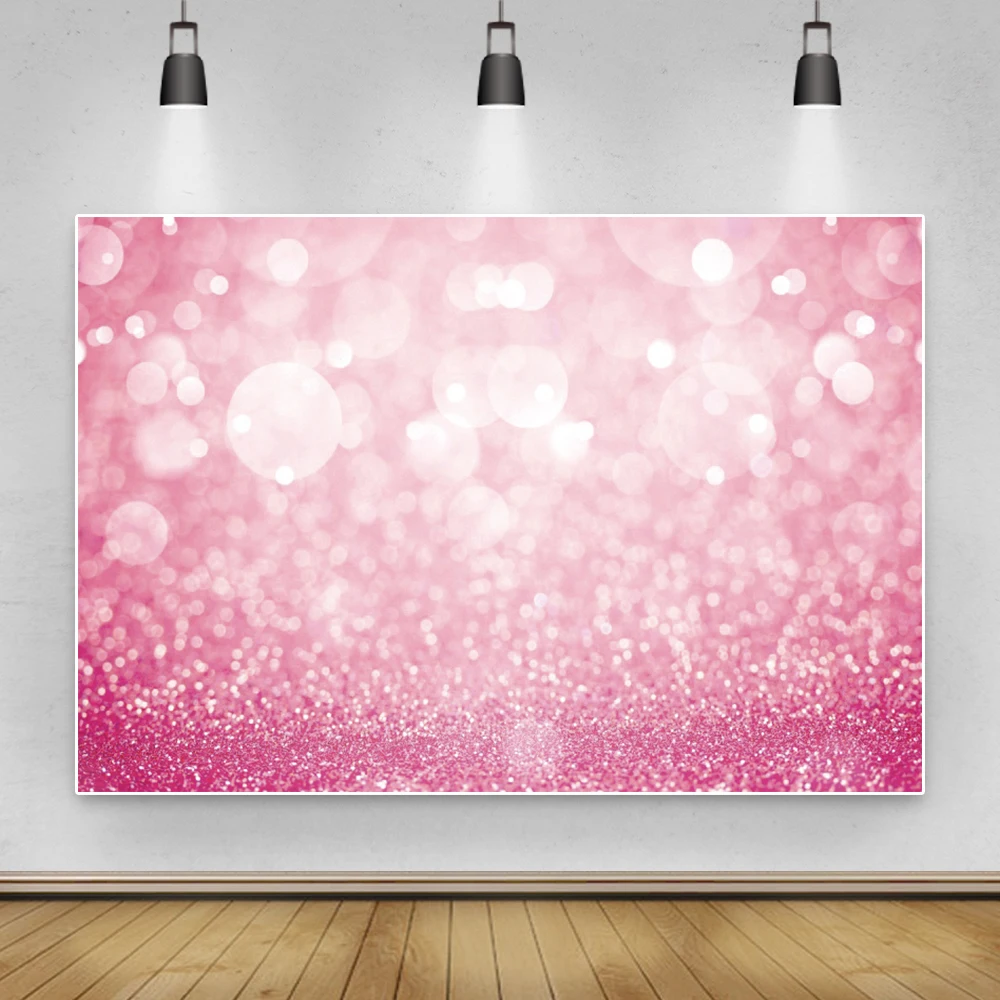 

Laeacco Pink Light Bokeh Glitters Shining Spots Sequins Dreamy Portrait Baby Birthday Party Photography Backdrops Backgrounds