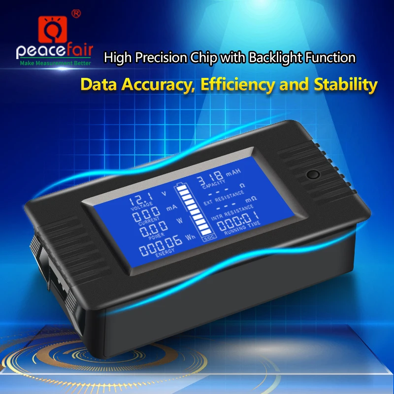 PZEM-015 0-200v 200A автомобиля Батарея индикатор разрядки Ёмкость тестер Мощность