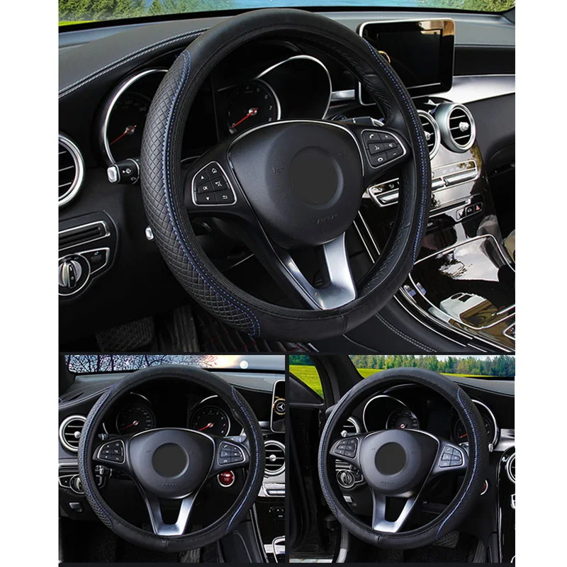 

Breathable Steering Wheel Cover Comfortable DIY Leather Replacement Auto