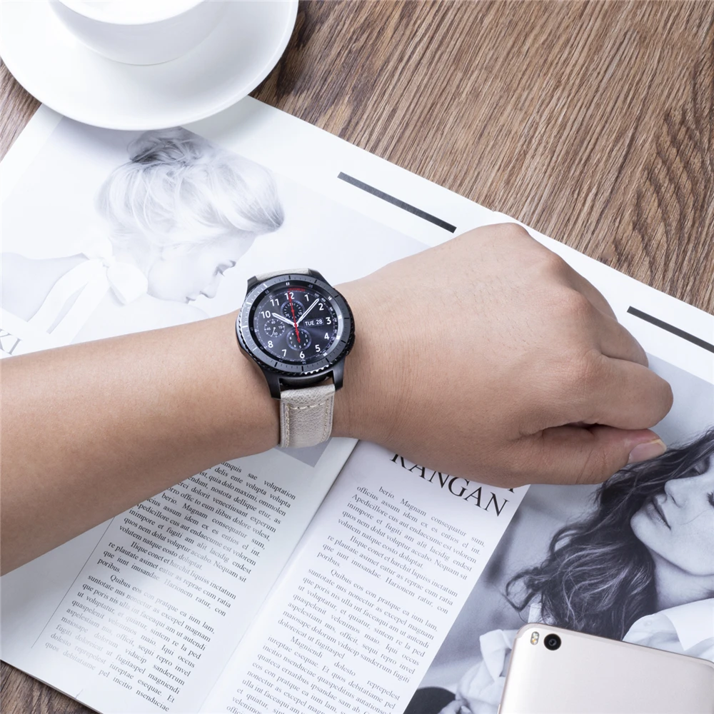 22 мм ремешок для часов Galaxy Watch 46 мм кожаный быстросъемный ремешок браслет для huawei Watch GT Amazfit GTR 47 мм Шестерня S3 ремни