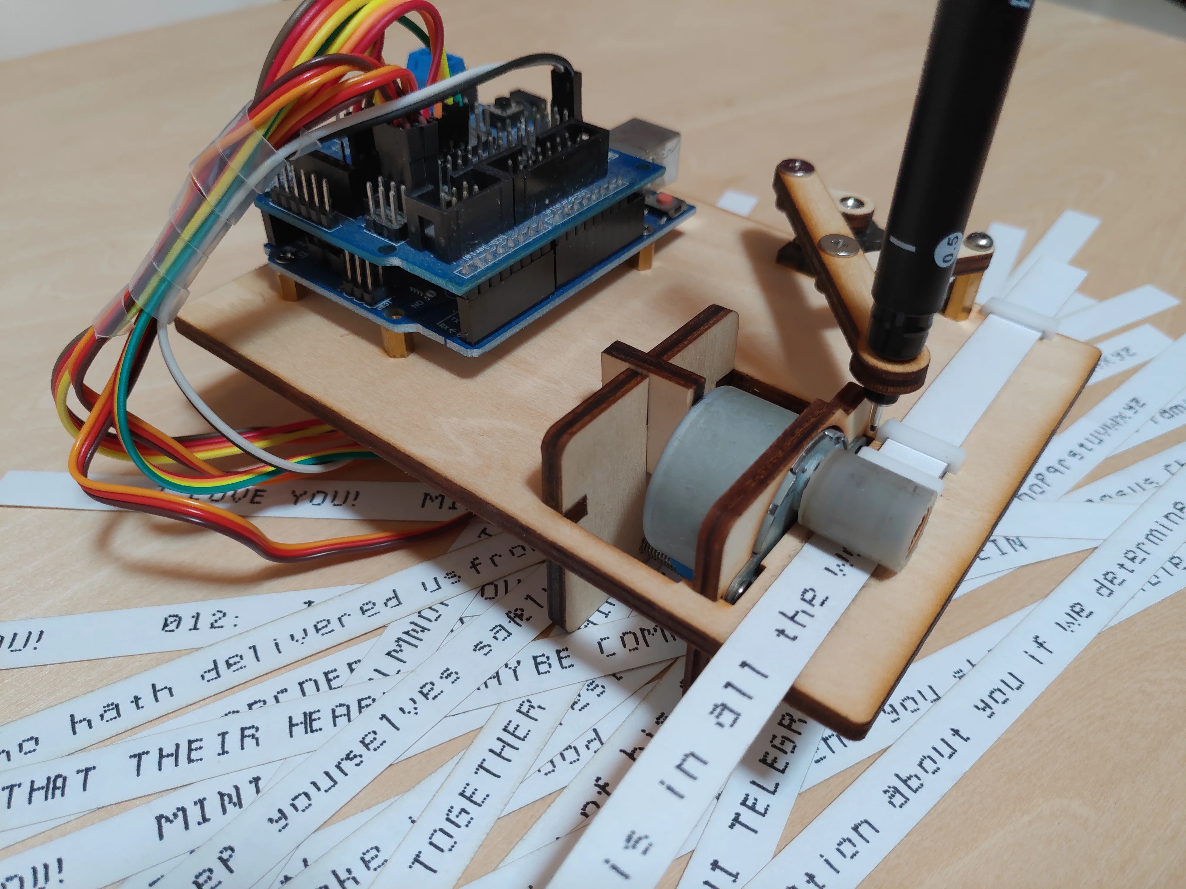 Mini Telegraph Arduino Writing Robot with Stepper Motor Open Source Telegraph Maker DIY Robotic Arm Programming STEM Toy