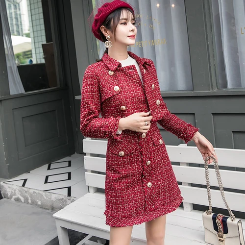 Костюм ZAWFL женский осенне зимний дизайнерский элегантный деловой твидовый