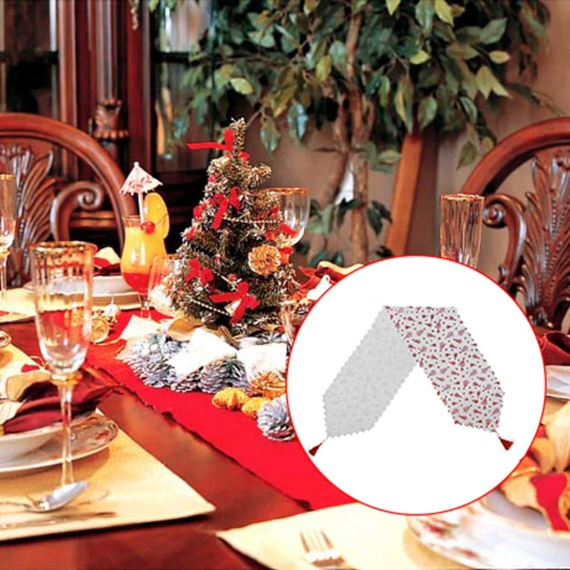 

2Pcs Home Decorative Dining Banquet Jacquard Fabric Tv Stand Cabinet Cover Embroideredtable Runner 180X36Cm