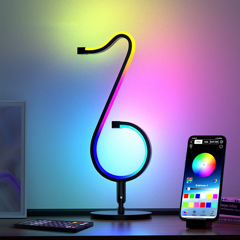 TikTok Junemood Musical Note Lamp RGB Symphony Table Lamp Creative Night Light Bedroom Wall Lamp Atmosphere Lamp Table Lamp