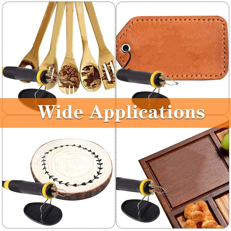 

Wood Burning Kit, 23 Pcs Wood Craft Tool Kit Adjustable Dual Pen with Digital Display(100W) EU Plug