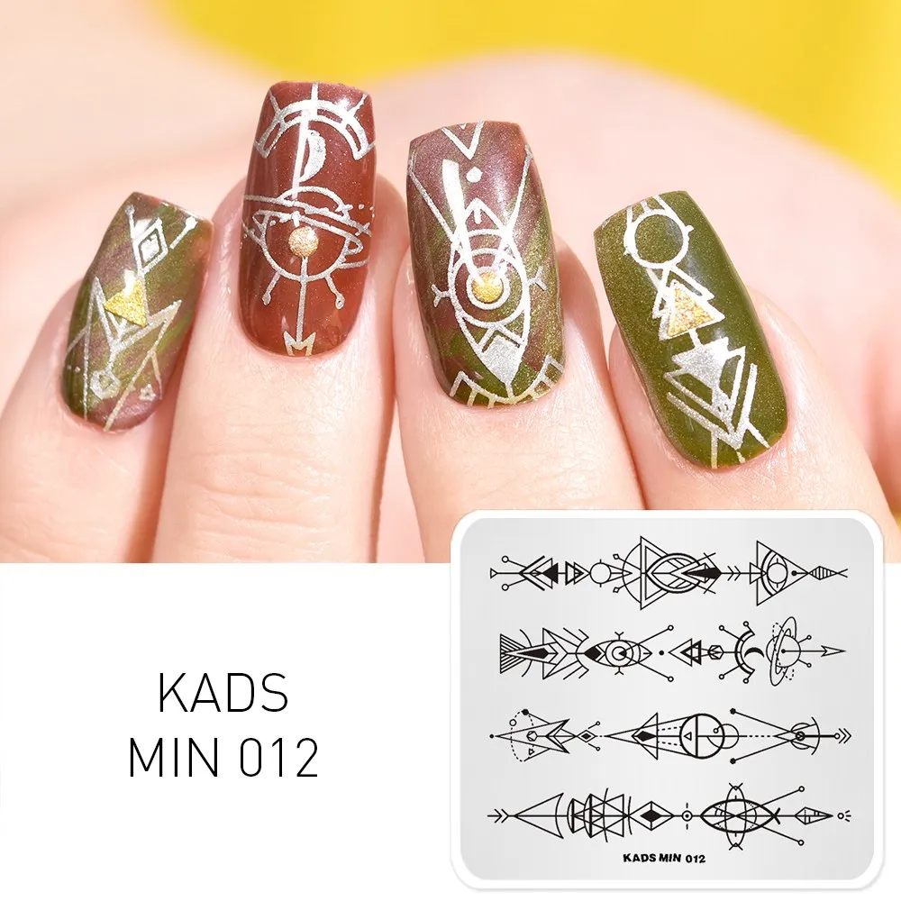 MIN 012 KADS, Новое поступление, 26 вариантов дизайна, 1 шт., мин серия, штамп, тарелка, цветочный лист, животные и полосы, изображение, сделай сам, украшение, художественная тарелка - Цвет: MIN 012