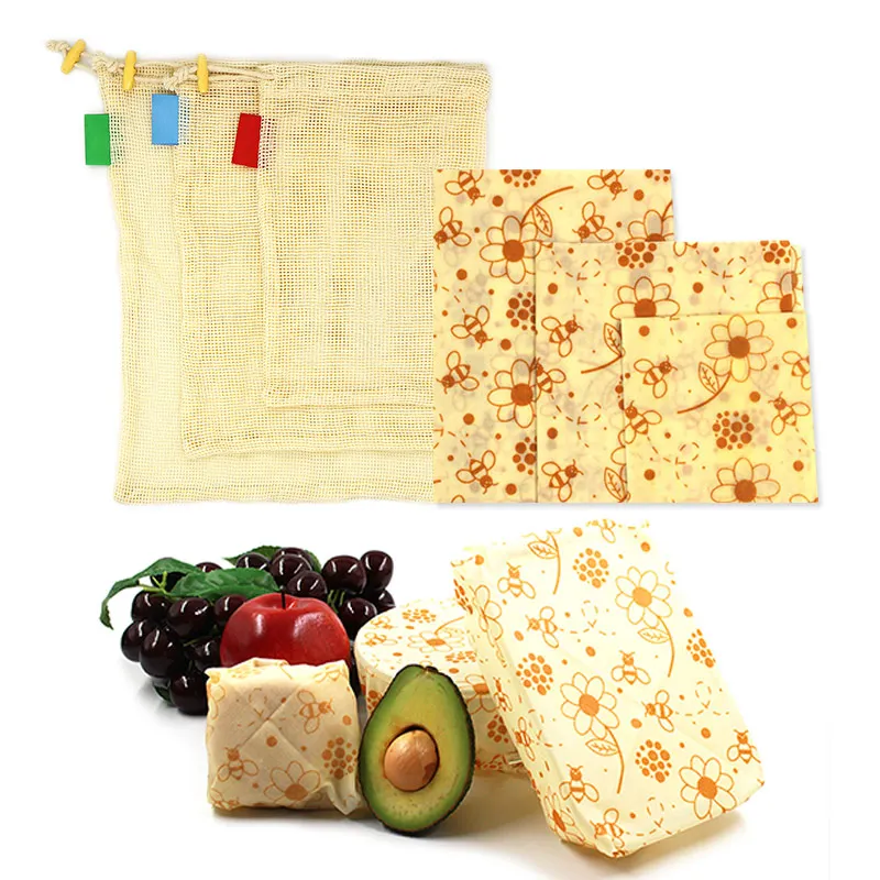 Многоразовые наборы для сохранения свежести продуктов 3 шт. ткани обертывания