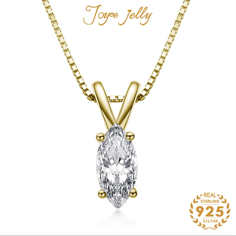 

JoyceJelly luxury necklace silver 925 oval gemstone 1 ct pandent for charms women wedding party fine jewelry gifts wholesale