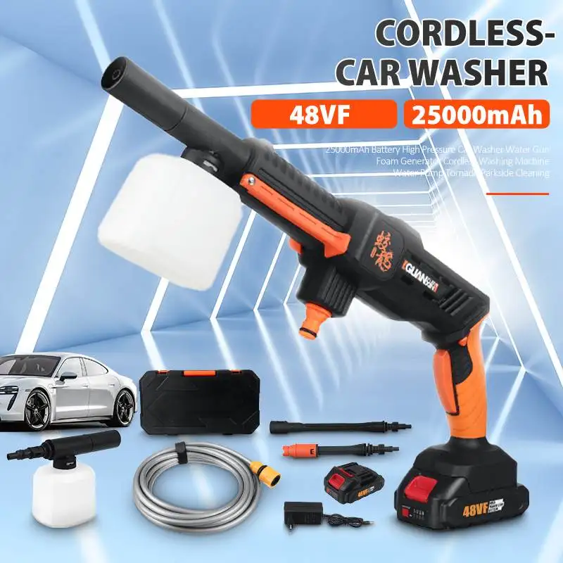 

Беспроводная Автомойка высокого давления, 25000 мАч, 90 бар, беспроводной водяной пистолет, генератор пены для Makita, батарея 18 в