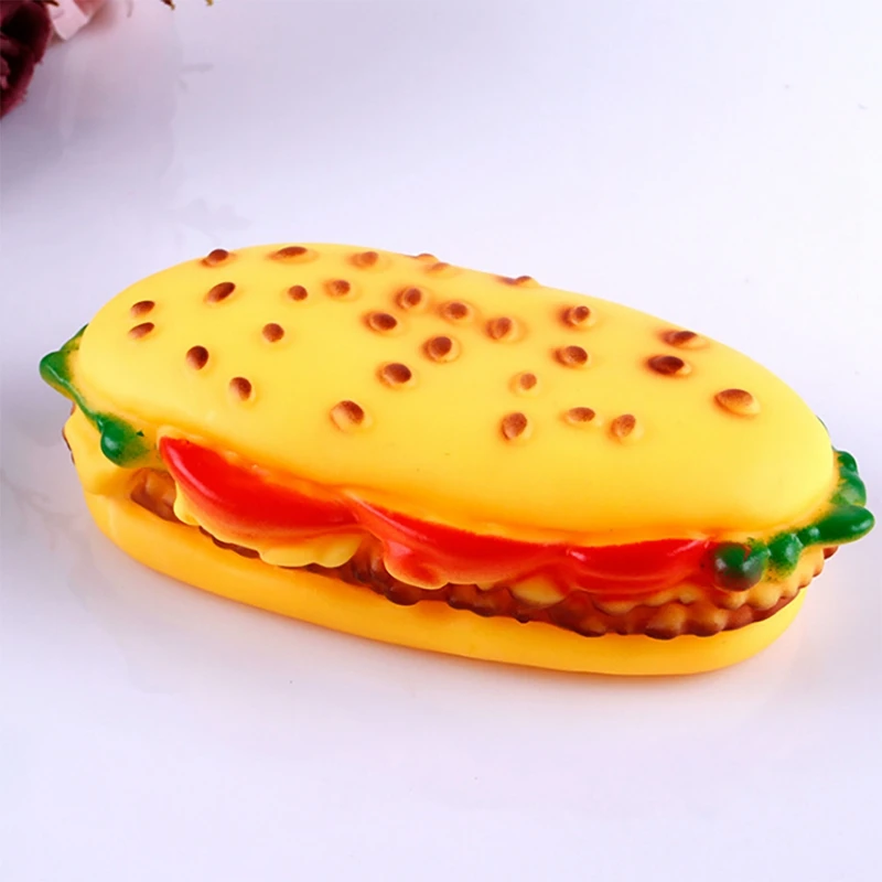 Игрушка для собаки в форме Моделирование Гамбургер скрипучий игрушки забавные