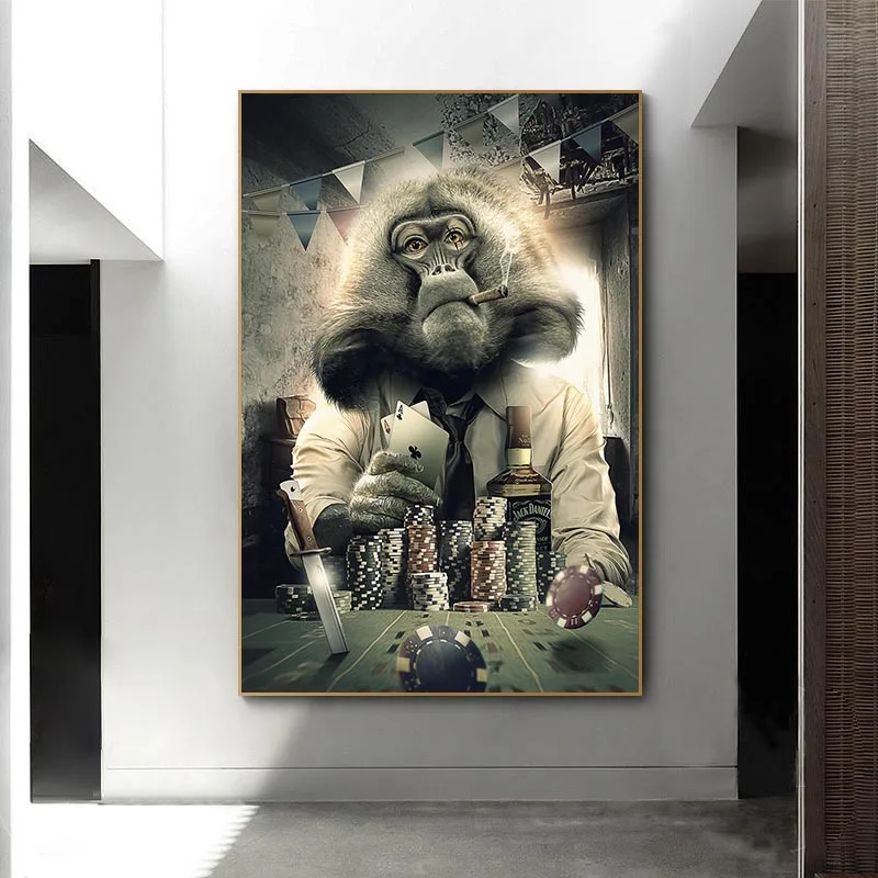 

Modern Wall Art Decor Animal Graffiti Art Monkey Canvas Painting Cuadros Wall Art Posters Prints Wall Pictures for Living Room