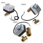 AC220V DN15 DN20 DN25 2-сторонний 3 провода латунный моторизованный шаровой клапан электрический привод с ручным переключателем Бесплатная доставка