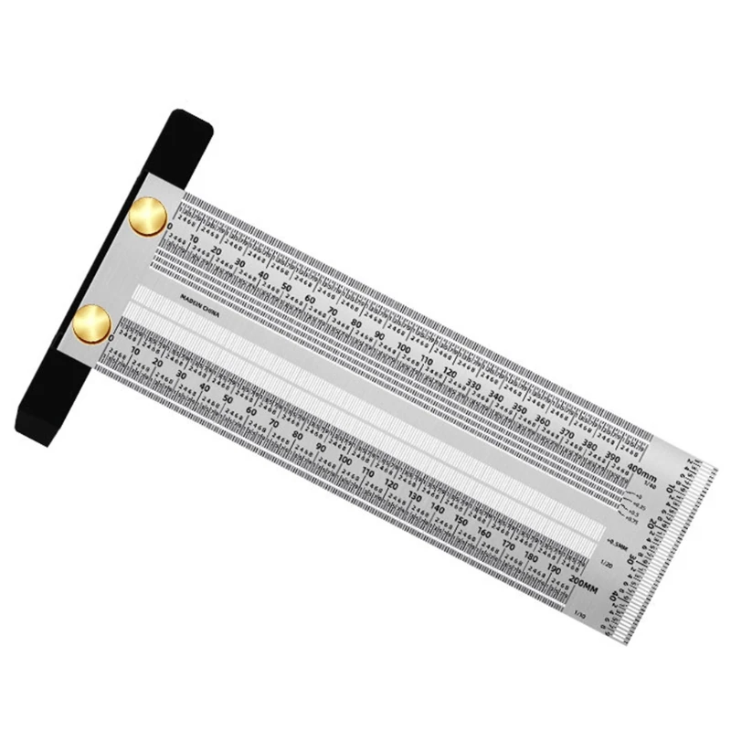 

High-precision Stainless Steel Ruler Positioning Marking Tough T-Square Ruler Carpenter Woodworking Measuring Tool